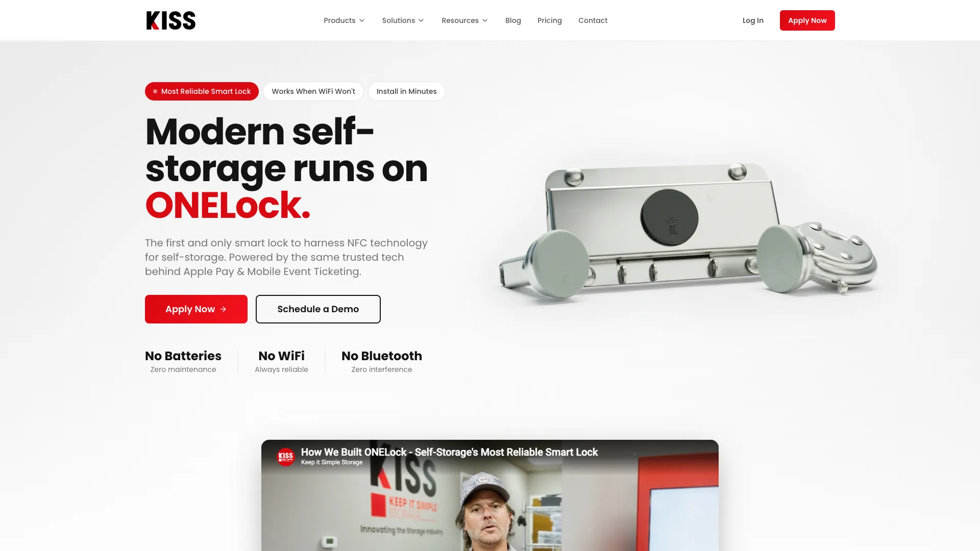 KISS: Remote Management Platform for Self-Storage Facilities homepage screenshot